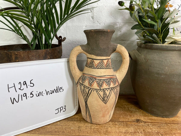 Vintage Moroccan Hand Made Rustic Wabi Sabi Berber Rif Pot Dry Flower Vase