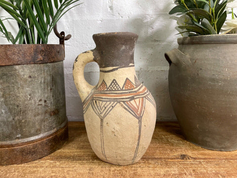 Vintage Moroccan Hand Made Rustic Wabi Sabi Berber Rif Pot Dry Flower Vase