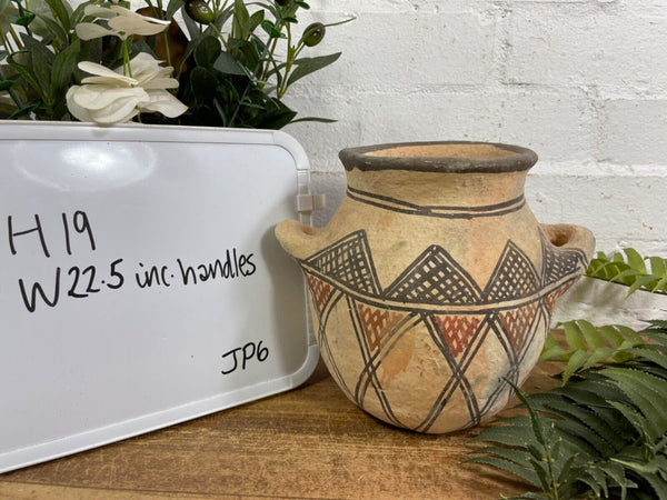 Vintage Moroccan Hand Made Rustic Wabi Sabi Berber Rif Pot Dry Flower Vase