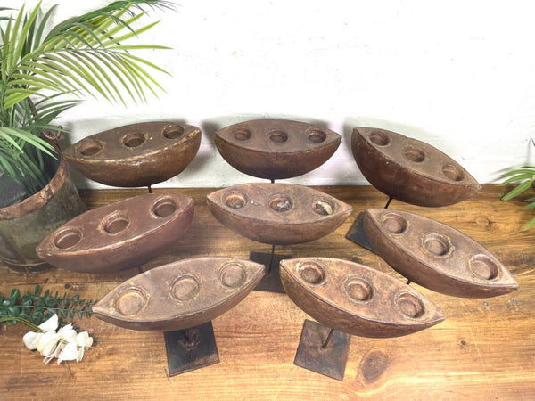Vintage Rustic Hand Made Metal Iron Candle Tea Light Holder Stand Sculpture