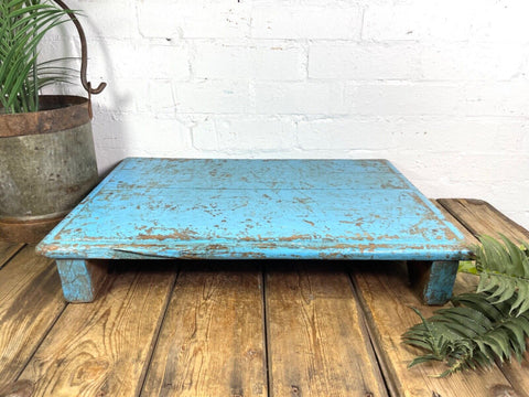 Vintage Rustic Solid Wooden Serving Platter Tray  Low Table Stand Chopping Board