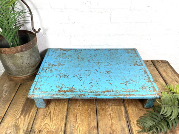 Vintage Rustic Solid Wooden Serving Platter Tray  Low Table Stand Chopping Board