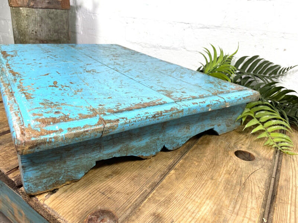 Vintage Rustic Solid Wooden Serving Platter Tray  Low Table Stand Chopping Board