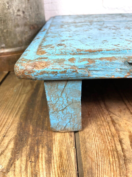 Vintage Rustic Solid Wooden Serving Platter Tray  Low Table Stand Chopping Board