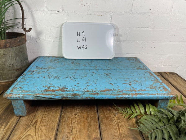 Vintage Rustic Solid Wooden Serving Platter Tray  Low Table Stand Chopping Board