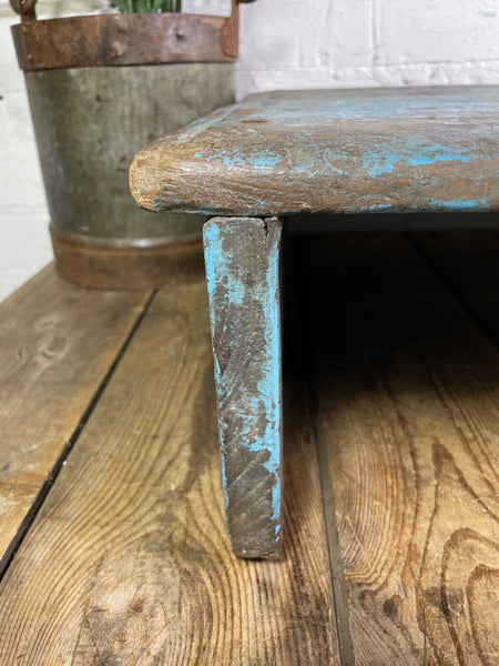Vintage Rustic Solid Wooden Serving Platter Tray  Low Table Stand Chopping Board