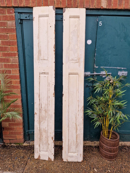 Vintage French Wooden Pine Bi Folding Window Door Shutters Screen Room Divider