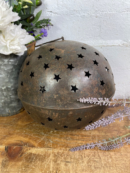 Vintage Rustic Reclaimed Metal Iron Hanging Candle Holder Lantern Wedding Prop