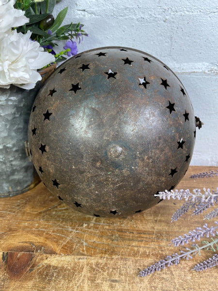 Vintage Rustic Reclaimed Metal Iron Hanging Candle Holder Lantern Wedding Prop