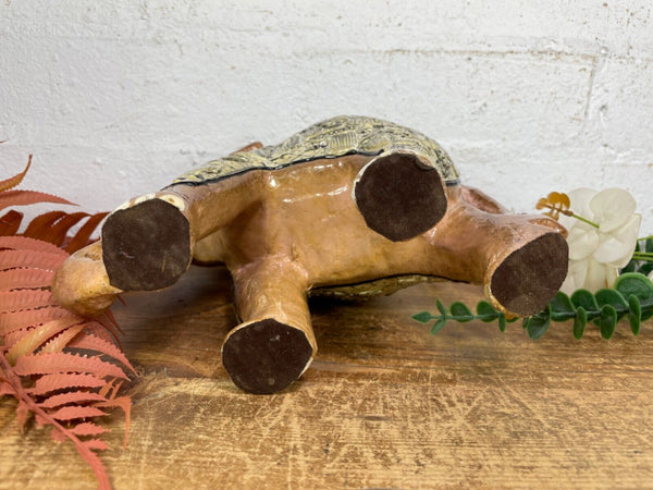 Vintage Hand Carved Wooden Indian Kashmiri Hand Painted Elephant Statue Gift