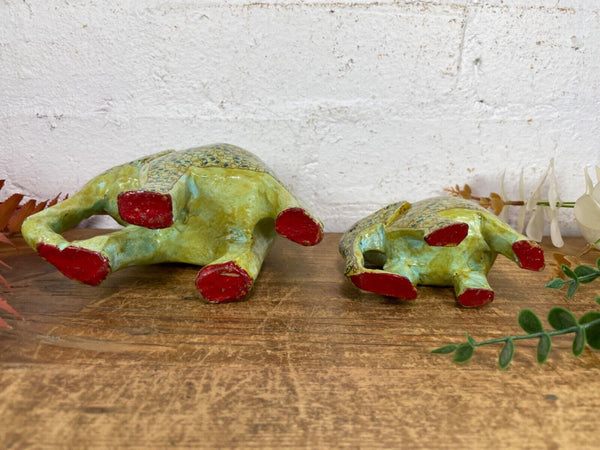 Set Family Hand Carved Wooden Indian Kashmiri Hand Painted Elephant Statue Gift
