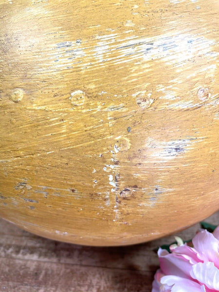 Authentic Indian Yellow Rustic Hand Made Riveted Water Pot Dry Flower Vase