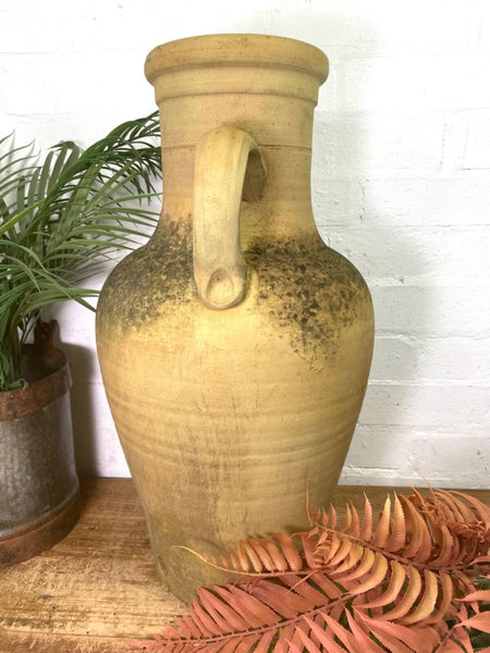 Rustic Vintage Mediterranean Terracotta Olive Storage Jar Amphora Urn Pot Vase