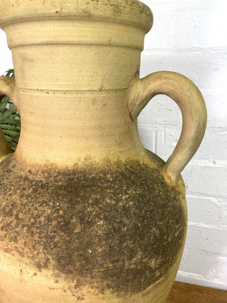 Rustic Vintage Mediterranean Terracotta Olive Storage Jar Amphora Urn Pot Vase