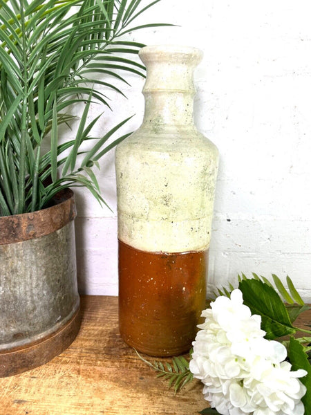 Rustic Italian Style Hand Made Terracotta Bottle Vase Amphora Dry Flowers