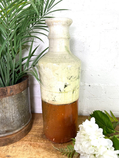 Rustic Italian Style Hand Made Terracotta Bottle Vase Amphora Dry Flowers