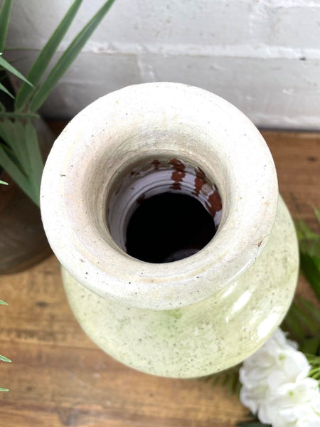 Rustic Italian Style Hand Made Terracotta Bottle Vase Amphora Dry Flowers