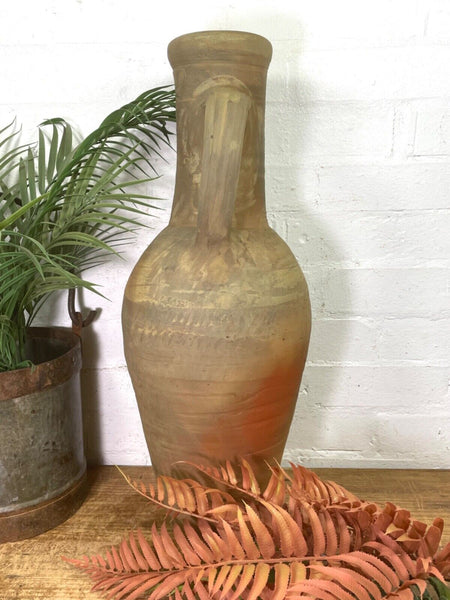 Rustic Vintage Mediterranean Terracotta Olive Storage Jar Amphora Urn Pot Vase