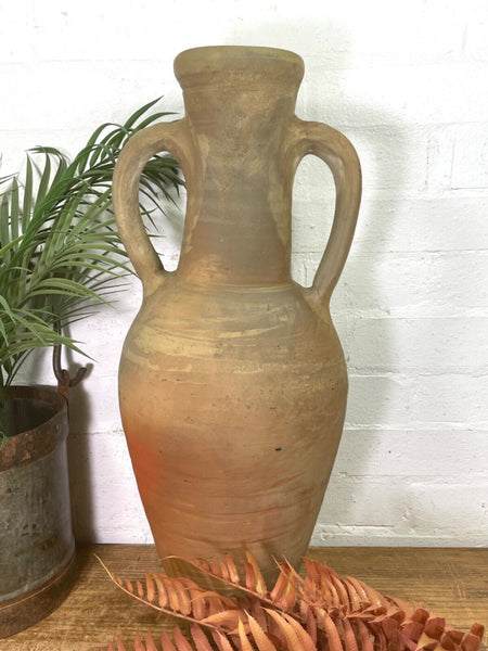 Rustic Vintage Mediterranean Terracotta Olive Storage Jar Amphora Urn Pot Vase