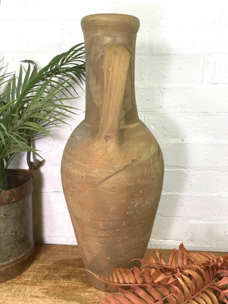 Rustic Vintage Mediterranean Terracotta Olive Storage Jar Amphora Urn Pot Vase