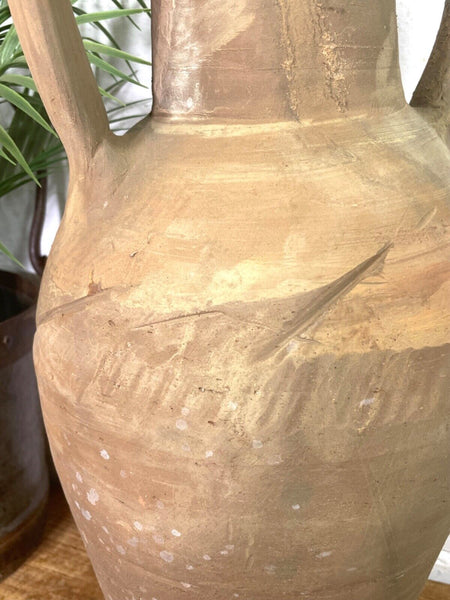 Rustic Vintage Mediterranean Terracotta Olive Storage Jar Amphora Urn Pot Vase