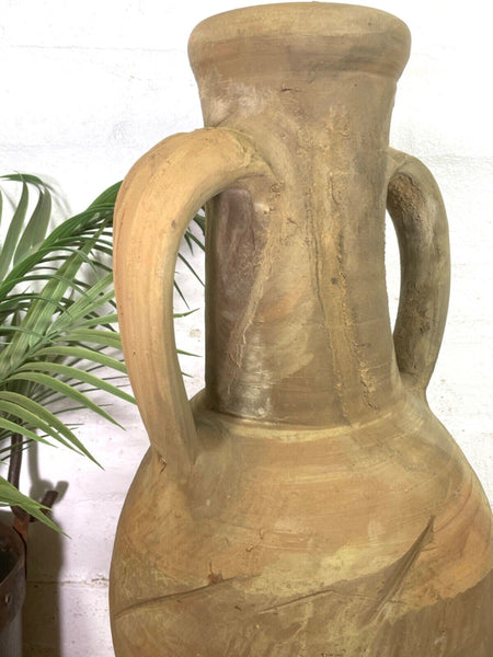 Rustic Vintage Mediterranean Terracotta Olive Storage Jar Amphora Urn Pot Vase