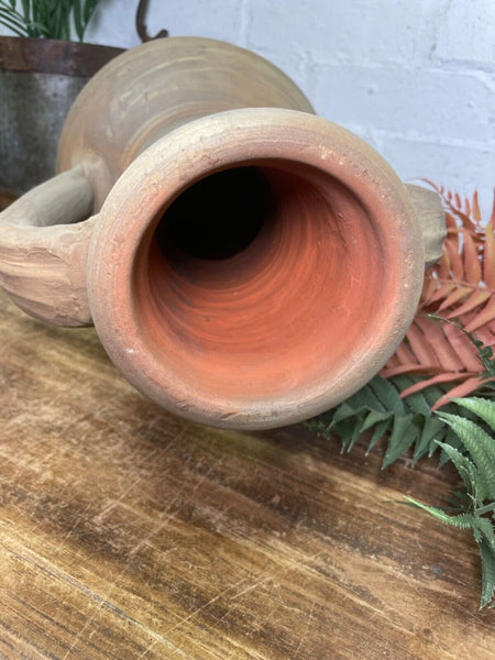 Rustic Vintage Mediterranean Terracotta Olive Storage Jar Amphora Urn Pot Vase