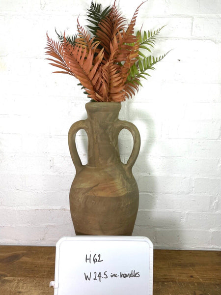 Rustic Vintage Mediterranean Terracotta Olive Storage Jar Amphora Urn Pot Vase