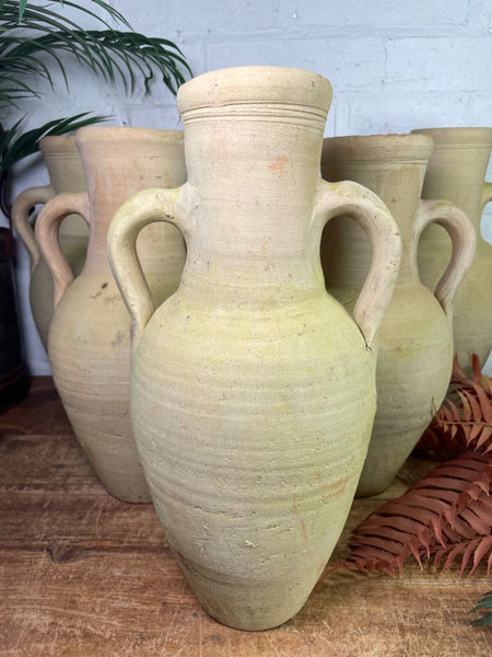Rustic Mediterranean Terracotta Roman Bottle Amphora Olive Jar Planter Pot Vase