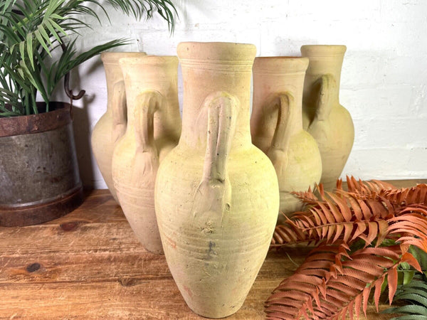 Rustic Mediterranean Terracotta Roman Bottle Amphora Olive Jar Planter Pot Vase
