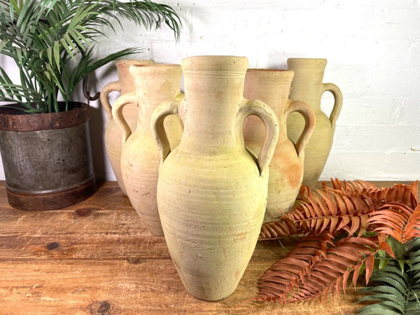 Rustic Mediterranean Terracotta Roman Bottle Amphora Olive Jar Planter Pot Vase