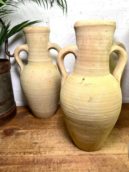 Rustic Mediterranean Terracotta Roman Bottle Amphora Olive Jar Planter Pot Vase