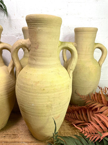 Rustic Mediterranean Terracotta Roman Bottle Amphora Olive Jar Planter Pot Vase