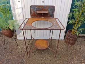 Vintage French Rustic Metal Wash Stand Basin Sink Home Garden Decor Planter