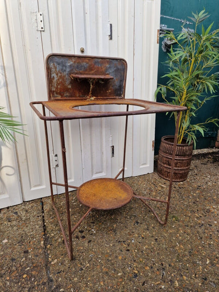 Vintage French Rustic Metal Wash Stand Basin Sink Home Garden Decor Planter