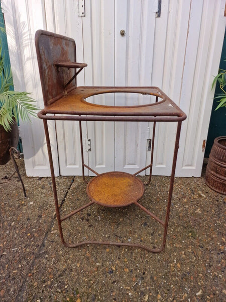 Vintage French Rustic Metal Wash Stand Basin Sink Home Garden Decor Planter