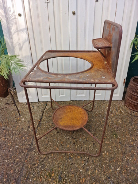 Vintage French Rustic Metal Wash Stand Basin Sink Home Garden Decor Planter