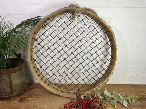 Vintage Rustic Bentwood Agricultural Garden Potato Sieve Riddle Wall Decor