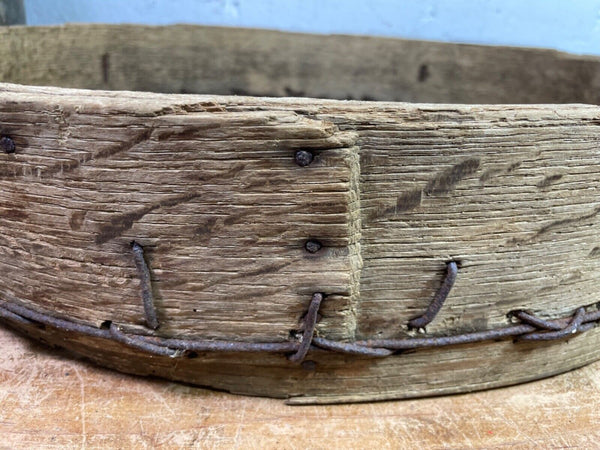 Vintage Rustic Bentwood Agricultural Garden Potato Sieve Riddle Wall Decor