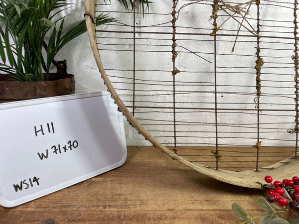 Vintage Rustic Bentwood Agricultural Garden Potato Sieve Riddle Wall Decor