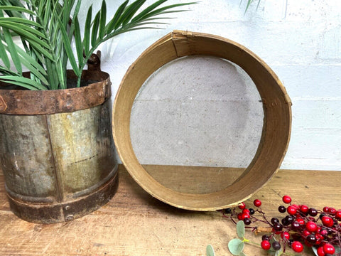 Vintage Rustic Bentwood Agricultural Garden Potato Sieve Riddle Wall Decor