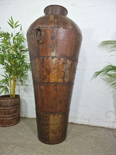 Large 4ft Reclaimed Recycled Metal Alibaba Urn Pot Vase Wedding Display Prop