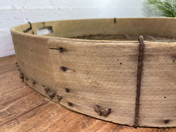 Vintage Rustic Bentwood Agricultural Garden Potato Sieve Riddle Wall Decor