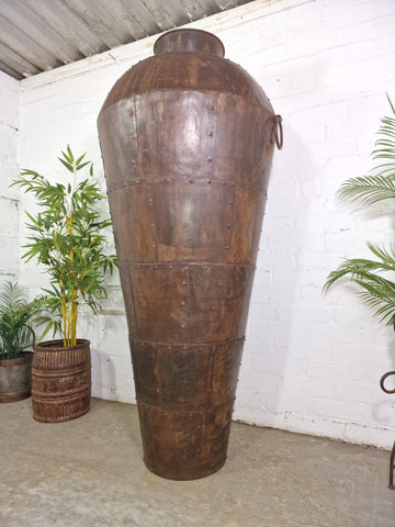 Large 5ft Reclaimed Recycled Metal Alibaba Urn Pot Vase Wedding Display Prop