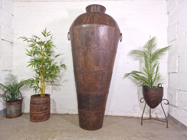 Large 5ft Reclaimed Recycled Metal Alibaba Urn Pot Vase Wedding Display Prop