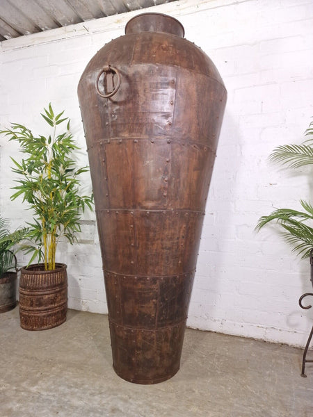 Large 5ft Reclaimed Recycled Metal Alibaba Urn Pot Vase Wedding Display Prop