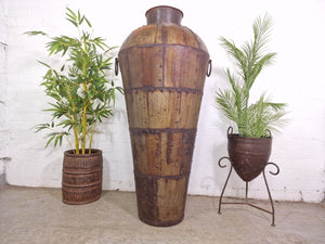Large 4ft Reclaimed Recycled Metal Alibaba Urn Pot Vase Wedding Display Prop