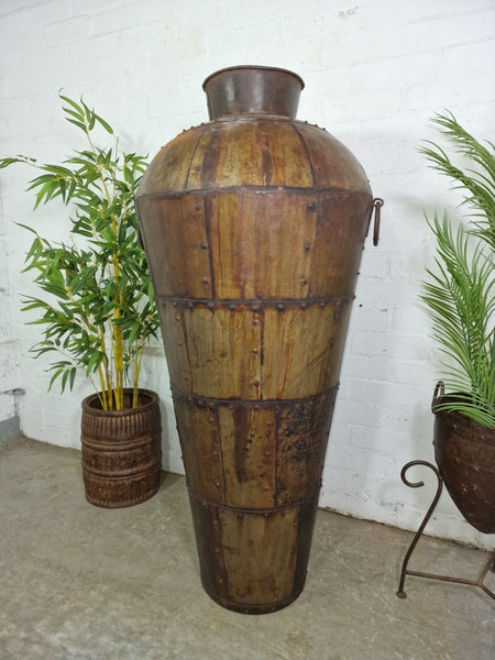 Large 4ft Reclaimed Recycled Metal Alibaba Urn Pot Vase Wedding Display Prop