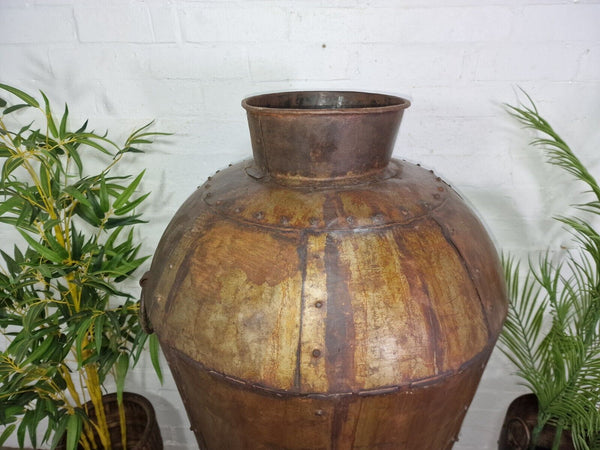 Large 4ft Reclaimed Recycled Metal Alibaba Urn Pot Vase Wedding Display Prop