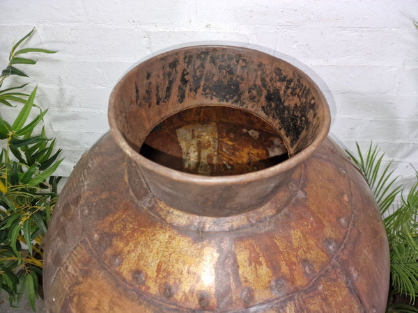 Large 4ft Reclaimed Recycled Metal Alibaba Urn Pot Vase Wedding Display Prop